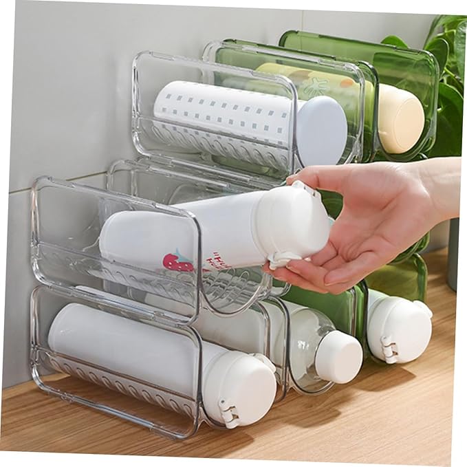 PRETYZOOM 2pcs Multi-Layer Cup Holder Bottle Organizer for Cabinet Water Bottle Organizer Rack Stackable Wine Holder