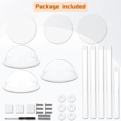 Acrylic Hat Stands for Display, 3 Sets 8" 13" 16" Adjustable Height Baseball Cap Holder, Durable Cowboy Hat Rack Stand, Wig Holder Display Stands for Vendors Retail Salons Home Closet