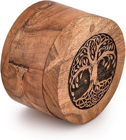 Kaizen Casa Spice Cellar Acacia Wood Wooden Salt Pinch Bowls | Wood Salt Pepper Keeper, Spice Bowls for Cooking,Sugar Holder for Kitchen (3.5" X 3.5" X 2.5")