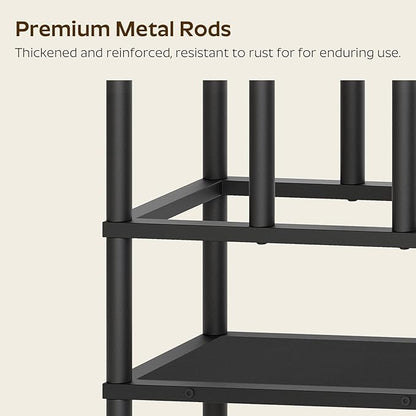 YATINEY Shoe and Boot Rack Organizer, Tall Boots Rack for Closet, Cowboy Shoes Storage, 3 Tier Shoe Racks Organizer Holds 10 Pairs, Black SS09BBY1