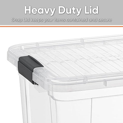 Superio Clear Storage Container with Lid, 16 Quart Plastic Bin for organization, Non-Toxic, BPA Free, Odor-Free, Stackable Latch Box organizer for Home, Dorm, Classroom, Garage, Closet (16 Quart)