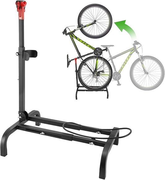 Vertical Bike Stand,Freestanding Space-Saving Bike Rack with Adjustable Height,The Original Vertical Bicycle Floor Stand for Garage Storage, Indoor and Outdoor-Safe & Secure Bike Storage Rack