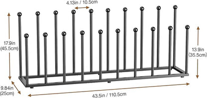pickpiff Free Standing Shoe Racks - Black Metal Boot Rack Organizer Tall Boots for Dorm Room, Closet, Entryway, Bedroom, Patio Outdoor, Hallway, Black, Shoe Storage Fit for 10 Pairs