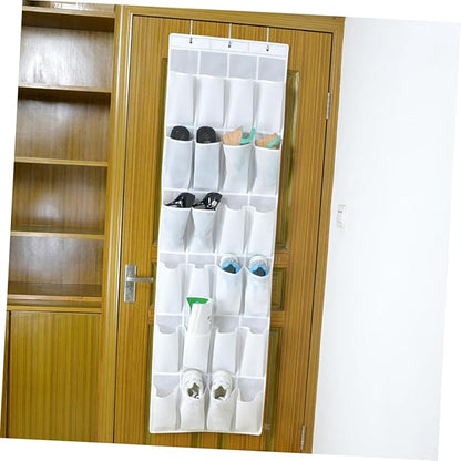 GLEAVI 24pcs Door Shoes Storage Hanging Bag Practical Cloth Organizer for Keys Phone and Sundries White for Tidy Homes and Efficient Organization