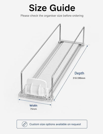 Adjustable Can Organizer for Fridge, Sliding Beverage Rack, Self-Feed Drink Storage, Front Shelf Display, Bottle and Can Holder(380 mm,4 pcs)