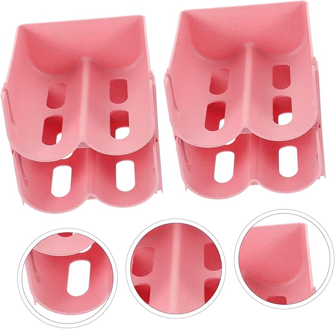 4pcs Stackable Wine and Soda Can Organizer Rack for Pantry Drawer Storage Holder Space-Saving Design for Kitchen and Cabinet Pink