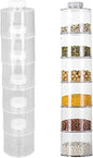 Gavigain 6-Piece Stackable Spice Jars Spice Storage Spice Tower Clear Spice Bottles Kitchen Organizer Spice Pot for Home Cooking
