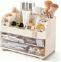 Drawer Cosmetic Organizer, Beauty Tool Display Box, Desktop Skin Care Organizer (cream color)