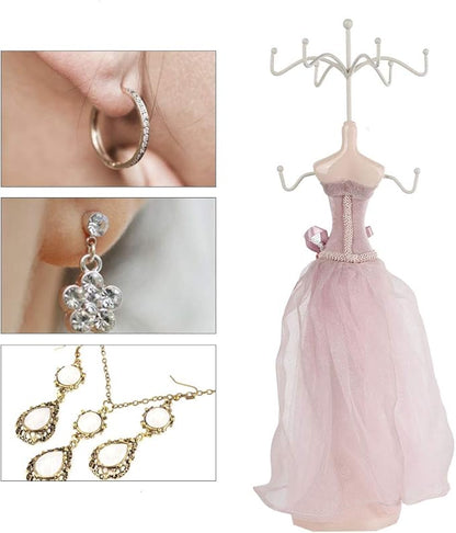 Jewelry Display Stand Tower, Hanging Mannequin Necklace Holder Lady Model Jewelry Organizer Earring Bracelet Ring Organizer