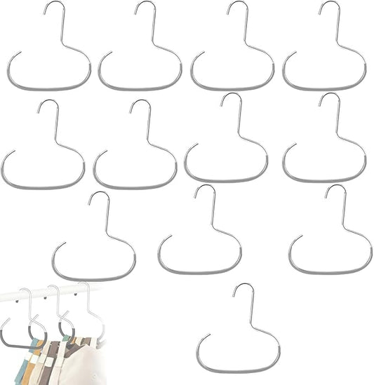 Durable Steel Hangers: Maximize Closet Space with Versatile Storage, Stainless Steel Hat Hangers for Closet, Hat Rack Hats Holder for Baseball Caps, Scarf and Hats Organizer (Gray,12 PCS)