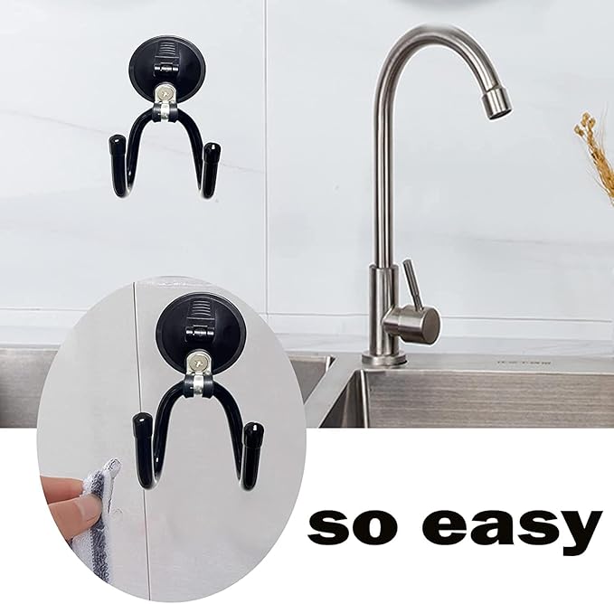 AUXPhome 2Pack Suction Cup Hooks, Hat Storage Organizer Stand Holder Hanger for Car, Shower,Glass Window,Kitchen & Bathroom & Restroom, for towels,jacket,Purse,cowboy hat - No Tools，No drilling