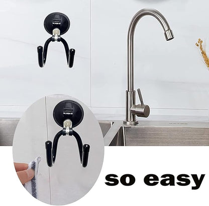 AUXPhome 2Pack Suction Cup Hooks, Hat Storage Organizer Stand Holder Hanger for Car, Shower,Glass Window,Kitchen & Bathroom & Restroom, for towels,jacket,Purse,cowboy hat - No Tools，No drilling