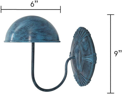 Owlgift Decorative Metal Vintage Style Wall Mounted Entryway Hat/Cap/Wig Hanger Display Rack, Turquoise