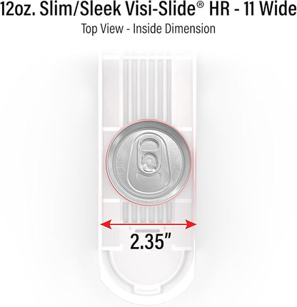 Display Technologies Visi-Slide Drink Organizer for Fridge - 12oz Slim Can Gravity Fed Shelves (Pack of 6)