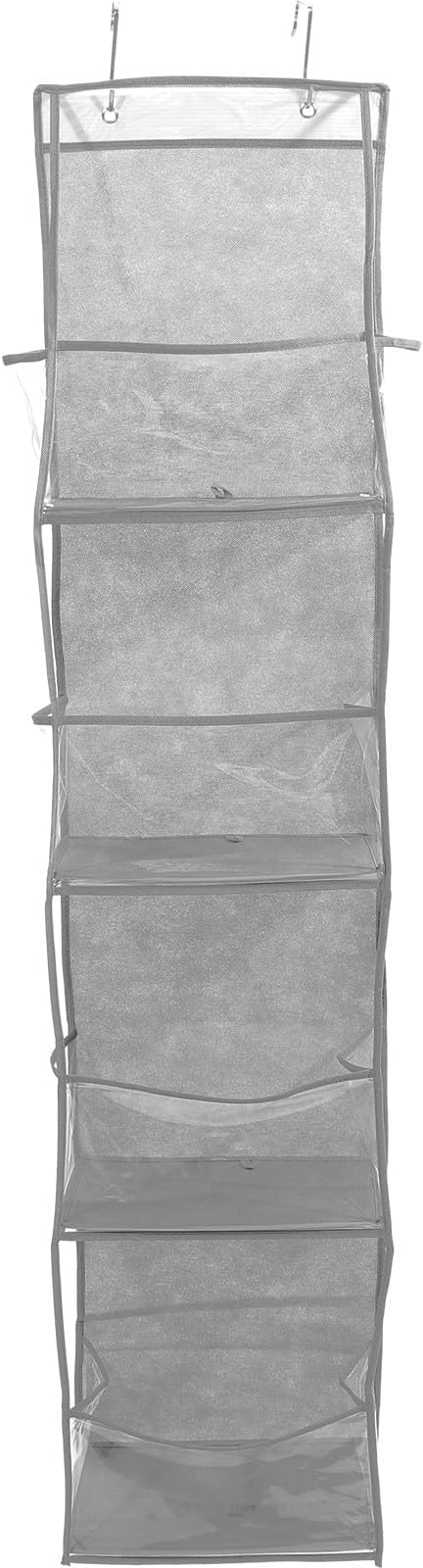 Veemoon Door Hanging Pocket Organizer 4 Compartments Gray Multi-layer Storage Bag for Shoes, and Bags Home Closet Storage
