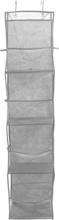Multi-layer over Door Hanging Storage Bag, 4-compartment Gray Organizer, Nail-free Shoe and Accessory Holder for Dormitory and Home Closet
