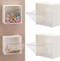 Tecbeauty 2PCS Cotton Pads Holder Dispenser, Wall Mounted Cotton Ball Organizers and Storage Box Rounds Jar Containers for Cotton Ball, Floss, Hairpin, Rubber Band, Clip（3.35in x1.8in x3.35in）