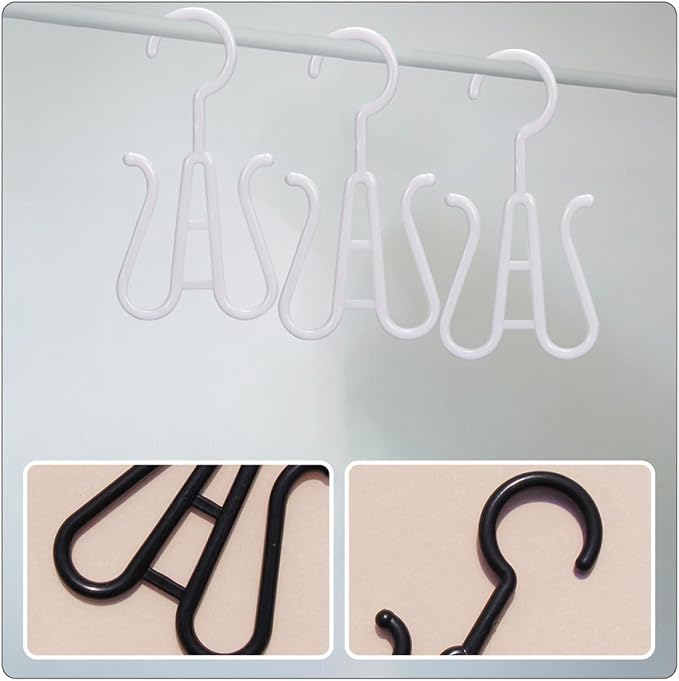 ARTIBETTER 20pcs Shoe Hanging Hooks and Plastic Shoe Organizers for Household Use Multi-functional Drying and Storage Racks with Black and White Hooks for Closet and Entryway