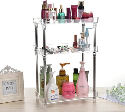 Body Spray Organizer, 3 Tier Bathroom Counter Organizer Acrylic Clear Corner Makeup Organizers Bathroom Organizers Countertop Counter Vanity Tray Corner Shelf Lotion Organizers For Skincare Comestics
