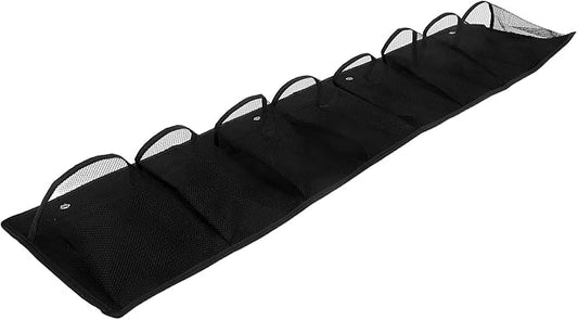 VANZACK Rv Hanging Shoe Organizer 8-compartment Breathable Mesh Storage Bag with Hooks for Bedside, Closet, and Camper Use, Black Non-woven Fabric Shoe Storage Caddy