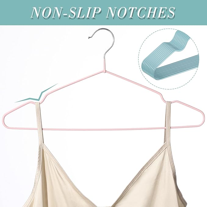 Wesiti 100 Pcs Metal Wire Non Slip Hangers for Clothes Space Saving Hanger Strong 15.7 in Triangle Clothes Coat Suit Bridal Boutique Dress for Closet Dorm Rack(Colorful)