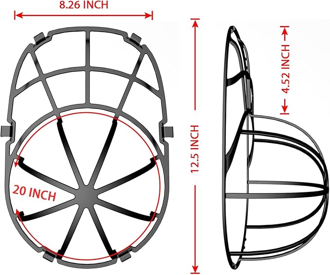 Eiito Hat Washer for Washing Machine, 2 Pack Baseball Cap Washer Fit for Adult/Kid's Hat Washer Frame Cage,Hat Protector Racks -Black