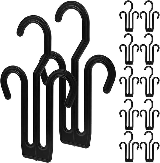Ciieeo 20pcs Black Plastic Shoe Hooks for Hanging Sandals and Slippers, Shoe Drying Rack Hangers for Home and Retail Storage Organizer
