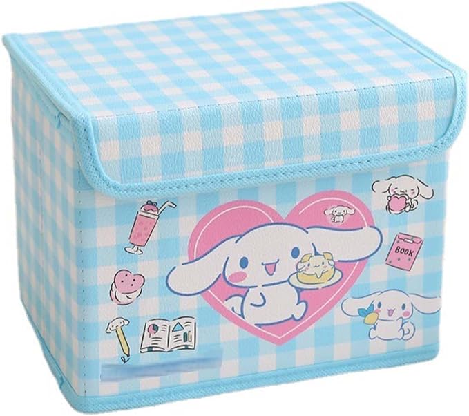 Kawaii Caretoon Fodable Stoage BIn, Cute Anime Collapsible Organizer basket Makeup Holder Office Desk Room Storage Bin (Dog)