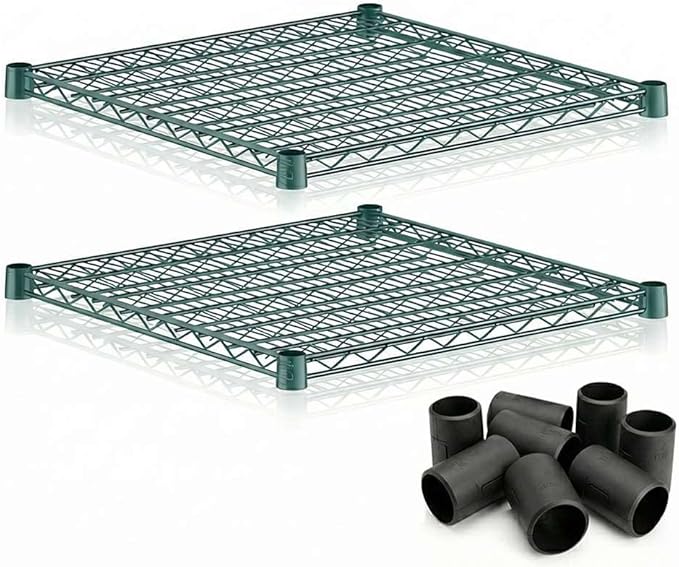 2 Pack Green Additional Wire Shelf for 24"x24" NSF Shelving Units, Replacement Shelves for Wire Rack