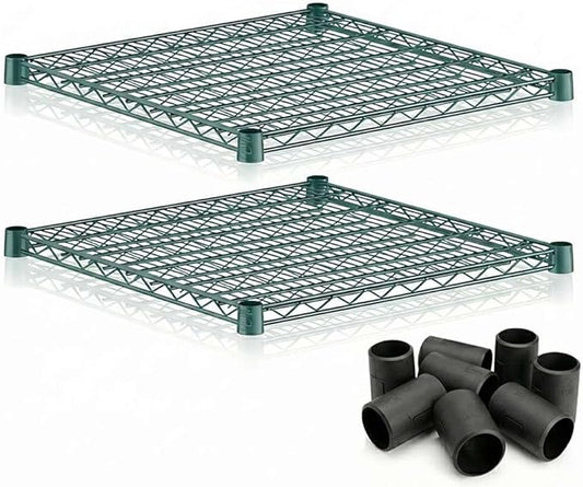 2 Pack Green Additional Wire Shelf for 24"x24" NSF Shelving Units, Replacement Shelves for Wire Rack