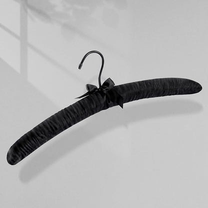 TOPIA HANGER Padded Hangers for Women Clothing,17-inch Satin Hangers 10 Pack Thick Foam Padded No Shoulder Bump for Sweaters, Coat, Blouses, Dresses-Black, CT18B-10