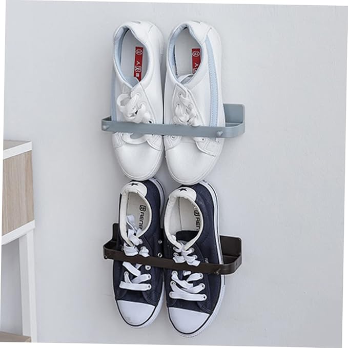 Wall-mounted Shoe Rack Sticky Hanging Strips for Shoes Slippers Sandals Garage Door Wall Storage Organizer over The Door Hangers Plastic Random Color
