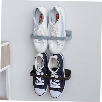 Wall-mounted Shoe Rack Sticky Hanging Strips for Shoes Slippers Sandals Garage Door Wall Storage Organizer over The Door Hangers Plastic Random Color