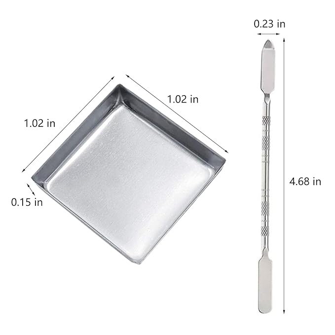20Pcs Empty Eyeshadow Pans and 1 Depotting Tool for Makeup Palette 26mm Square Metal Pan Containers for Depotting Refillable IronTray for Watercolor Use Empty Makeup Palette Accessories