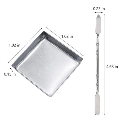 20Pcs Empty Eyeshadow Pans and 1 Depotting Tool for Makeup Palette 26mm Square Metal Pan Containers for Depotting Refillable IronTray for Watercolor Use Empty Makeup Palette Accessories