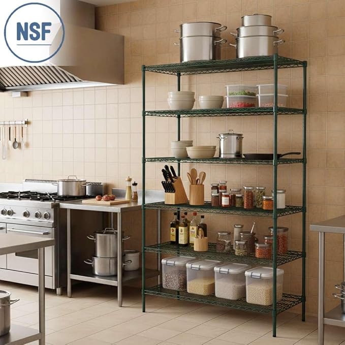 2 Pack Green Additional Wire Shelf for 14"x30" NSF Shelving Units, Replacement Shelves for Wire Rack