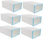 6pcs Shoebox Storage Case for Women Stackable Plastic Shoe Containers for Home Dorm Small Spaces