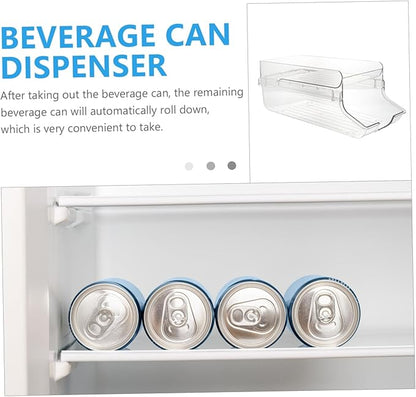 Beverage Can Holder Soda Can Organizer for Refrigerator Transparent Drink Dispenser Rack and Easy Access to Drinks