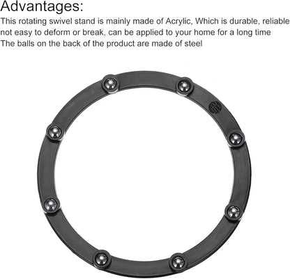 MECCANIXITY 4inch Rotating Swivel Stand with Steel Ball Bearings Annular Lazy Susan Base Turntable for Kitchen Corner Cabinets, 98 x 82mm Black Pack of 6