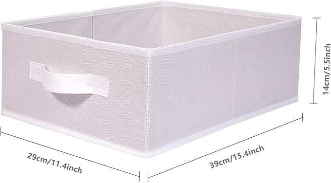 Clothings Collapsible Storage Bins, Foldable Organizers and Storage Baskets Cube Storage Bin for Bedroom Living Room (4 Pack) (White, 15.4x11.4x5.5inch)