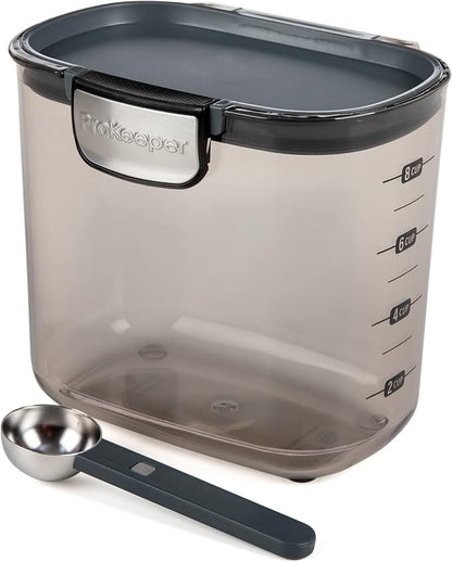 Progressive ProKeeper International Clear Plastic Airtight Food Baker's Kitchen Storage Organization Container Canister Set with Magnetic Accessories (Coffee 2-Quart)