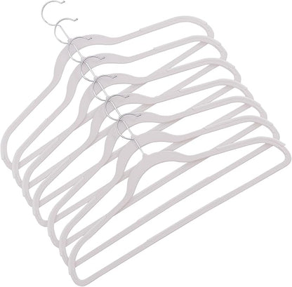 VECELO Non-Slip Clothes Hangers, 50 Pack Heavy Duty Plastic Hangers with 360° Rotating Metal Hook, Space Saving Wardrobe Organizer for Shirts, Coats, Pants, Dresses