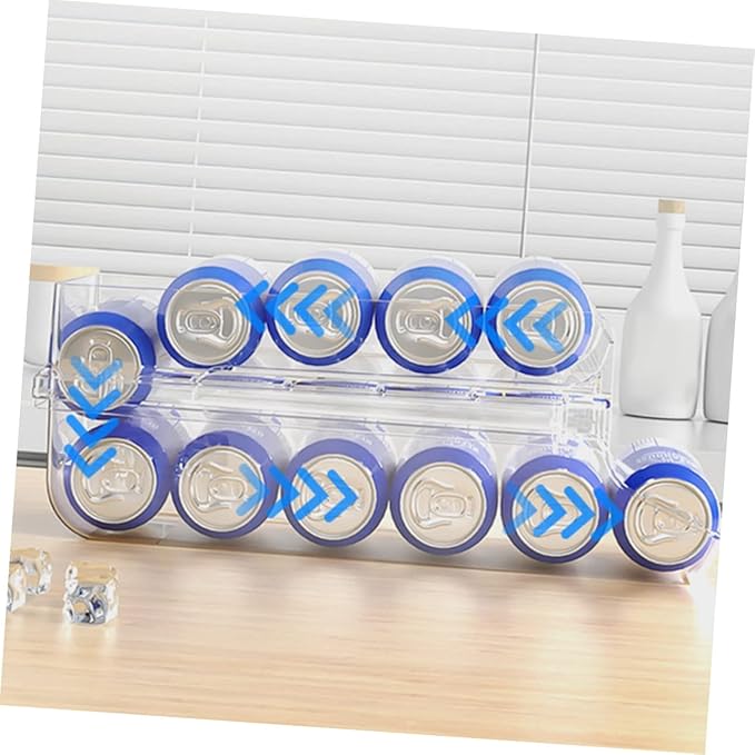 MAGICLULU Double Beverage Storage Box Drink Can Organizer for Fridge Canisters Soda Can Dispenser