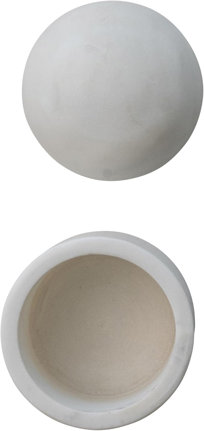 Bloomingville Round Marble Salt Cellar, White