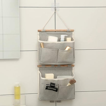 Wall Mount Hanging Storage Bags Linen Organizer with Sticky Hook for Kitchen Bedroom Office