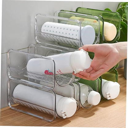 Zerodeko 8pcs Stackable Water Bottle Organizer Multi Transparent Cup Rack for Kitchen Fridge Pantry for Efficient Storage and Easy Access