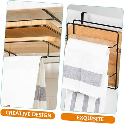 PRETYZOOM Door Organizer Rack Set 2Pcs Cabinet Door Storage Solution Iron Towel and Cutting Board Holder Space-Saving Kitchen Organizer for Small Spaces