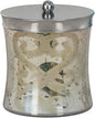 nu steel Mercury Glass Bathroom Vanity Countertop Storage Organizer Canister Jar for Cotton Swabs,Rounds,Balls,Makeup Sponges,Bath Salts-Etched/Mercury