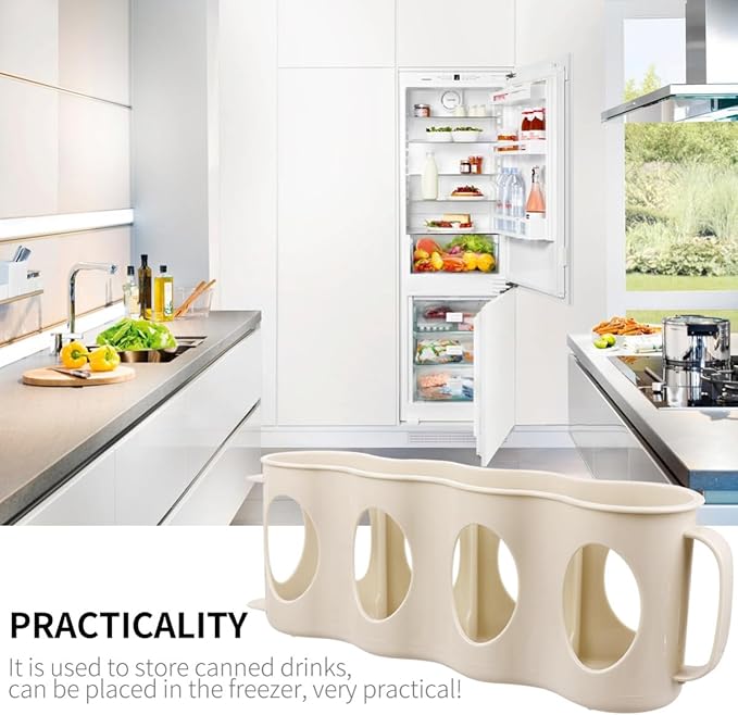 Unomor 4 Section Hand Pull Type can Organizer for Refrigerator Beverage can Storage Box Plastic Fridge Accessories Soda Organizer Kitchen Countertop Storage