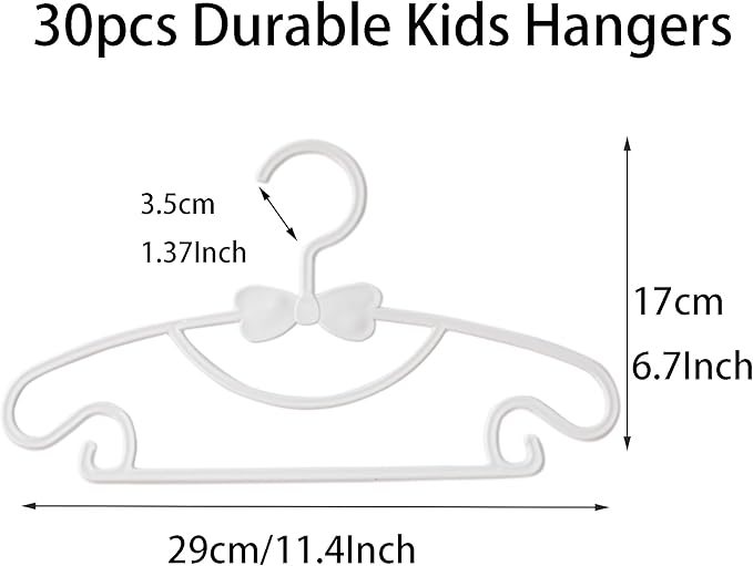 YYaaloa Kids & Baby Plastic Hangers - Very Durable, Toddler & Infant Hangers (Beige, 30pcs)